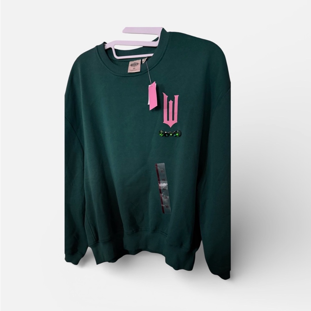 Wicked Glinda and Elphaba Graphic
Sweatshirt - Emerald Green XS